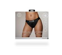 Vibratori classici marca OUCH! Slip strap on con bullet Vibrating Strap-on Panty Harness Open Back Black