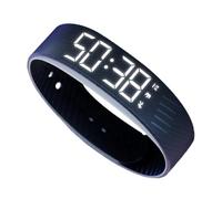 Vibrazione allarme Wristband impermeabile Silent Clock Wearable Sleep Reminders, nero, Se référer à la description