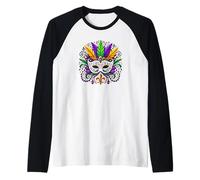 Vibrazioni celebrative del Mardi Gras Masquerade Festival Maglia con Maniche Raglan