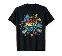 Vibrazioni da festa anni '80, arte nostalgica dei ricordi della vecchia scuola Maglietta
