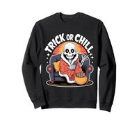 Vibrazioni di Halloween a Forma di Scheletro Trick or Chill Felpa