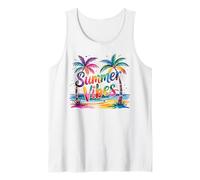 Vibrazioni estive colorate, Rainbow Palm Tree, Beach Paradise Fun Canotta
