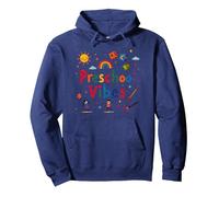 Vibrazioni prescolari: Avventura di apprendimento Colorata per Bambini Felpa con Cappuccio, Unisex per Adulti, Navy, L