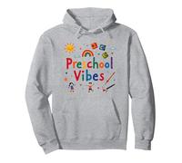 Vibrazioni prescolari: Avventura di apprendimento Colorata per Bambini Felpa con Cappuccio, Unisex per Adulti, Grigio Melange, L