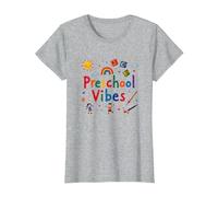 Vibrazioni prescolari: Avventura di apprendimento Colorata per Bambini Maglietta, Donna, Grigio Melange, XL