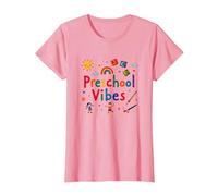Vibrazioni prescolari: Avventura di apprendimento Colorata per Bambini Maglietta, Donna, Rosa, L