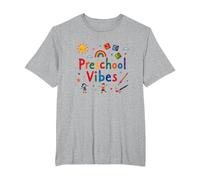Vibrazioni prescolari: Avventura di apprendimento Colorata per Bambini Maglietta, Uomo Taglie Grandi, Grigio Melange, 4X Tall