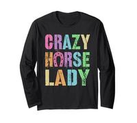 Vibrazioni Vintage Crazy Horse Lady, Pony Gallop, Squadra equestre Maglia a Manica