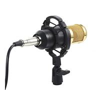 Vibrivio Scheda audio live multifunzionale BM800 Microfono sospensione di trasmissione di registrazione microfono condensatore SET Intelligente Audio Mixer Sound Scheda per PC Live Studio (Nero)