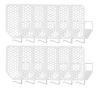 Vibsky 12 divisori per frigorifero, clip in plastica a scatto per cassetti di cucina, bagno e ufficio, armadi, 10 x 6,5 cm, verde e bianco