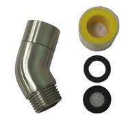 Vibsky Adattatore a gomito per doccia a 135° con filettatura G1/2, snodo sferico in acciaio inox 304 per soffione doccia, collegamento interno ed esterno