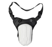 Vibsky Borsa da gamba a vita bassa per moto, borsa a tracolla rigida impermeabile in EVA con inserti a rete per equitazione, nero
