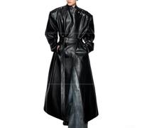 Vibsky Cappotto Lungo Uomo Imitazione per stile per punk con per cintura | per stile per punk unico, per cintura inclusa, chiusura bottoni automatici, ideale per look ribelli