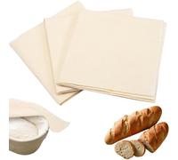 Vibsky Confezione da 3 asciugamani in lino non sbiancato per la fermentazione dell'impasto, 71 x 71 cm, per lievito naturale e cottura artigianale, giallo