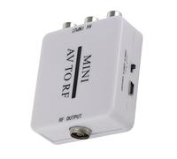 Vibsky Convertitore modulatore AV a RF, per adattatore RCA composito a coassiale per TV VCR DVD Recorder e Play, 61,25 MHz/67,25 MHz, bianco