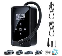 Vibsky Gonfiatore portatile senza fili con display digitale, compressore d'aria da 60 W con luce a LED, gamma 3-140psi