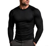 Vibsky Maglia da corsa a maniche lunghe da uomo Quick da uomo a maniche | Tessuto ad asciugatura rapida, assorbe il sudore, mantiene fresco durante le corse intense, ideale per l'allenamento della