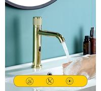 Vibsky Rubinetto per lavabo a induzione in acciaio inossidabile 304 rubinetto singolo per acqua fredda con sensore automatico Touchless funzionamento per casa, ufficio, bagno pubblico, finitura