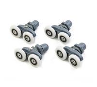 Vibsky Set di 4 rotelle doppie per porta della doccia, con ruote in nylon resistenti all'usura e cuscinetti in acciaio inox, per porte dritte e curve, diametro 19/23/25/27 mm