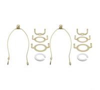 Vibsky Set di arpa per lampada da 25,4 cm, con staffa per paralume rimovibile, confezione da 2 pezzi in metallo, per lampade da tavolo e da terra, include terminali e basi a sella, (oro)