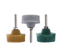 Vibsky Spazzola a disco per trapano elettrico da 2 pollici con setola abrasiva smeriglio per lucidatura del metallo, pulizia e sbavatura, grana 50/80/120, materiale in gomma