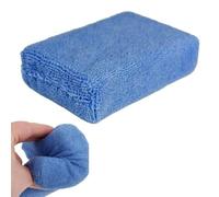 Vibsky Spugna in microfibra per l'applicazione di cere, sigillanti, smalti e balsami, per lucidatura auto, morbida spugna blu