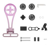 Vibsky Supporto per computer da bici in lega di alluminio per Garmin per Bryton per Wahoo con staffa di estensione della luce regolabile con rotazione di 180 gradi (rosa sfumato)