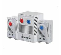 Vibsky Termostato meccanico compatto con intervallo 0-60 °C per riscaldatore, ventola di raffreddamento e dispositivo di segnalazione, montaggio su guida DIN, grigio