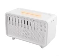 Vibsky White Noise Machine con diffusore di aromi e umidificatore, 8 impostazioni audio, porta USB per musica, luce notturna, 23 x 12 x 17 cm, bianco