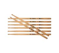 VIC FIRTH - American Classic X5B Terra - Bacchette batteria Hickory, Confezione da 4 coppie, Finitura naturale Terra
