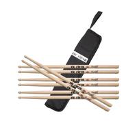 Vic Firth FS5A - Set di bacchette per batteria Freestyle 5A, 4 paia di bacchette extra lunghe in noce americano, con custodia per bastoni essenziali, per allenamento, tecnica, prove e uso in concerto