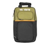 VIC FIRTH - Professional Stick Bag Green Black VXSB0114, Borsa da palco imbottita espandibile con tracolla e cinghie da floor tom, capienza 24 paia