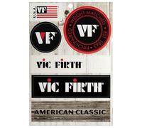 VIC FIRTH - VFSTSHEET Vinyl Sticker Sheet - Set di 7 Adesivi in Vinile Glossato, Colori e Design Vari, Adesivo Permanente