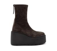 Vic Matié - F20 Zeppa Stripy-Tronchetto zip in crosta elasticizzata testa di moro - - Shoes - Donna - Marrone - 38 1/2 EU