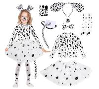 VICAMB Costume da dalmata per cani, 101 giorni di scuola, per bambini e bambini, 8 pezzi