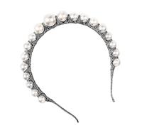 VICASKY 1 cerchietto per capelli da donna, elegante copricapo con fili d'oro, delicato accessorio per capelli, per feste e leggero, comodo, artigianale, bianco