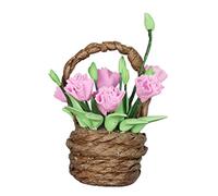 VICASKY 1 cesto di fiori in miniatura, decorazione per la casa delle bambole, per paesaggi in miniatura, per progetti e scenari creativi, per mini giardini e giardini delle fate
