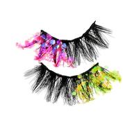 VICASKY 1 Coppia di Ciglia Falso Colorate Con Paillettes Estensione Ciglia Classiche Singole Finte Paillettes Ciglia Finte Glitter Ciglia Donne Plastica