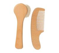 VICASKY 1 Impostato Wash Abito Shampoo Spazzola Per Il Lavaggio Del Bagno Doccia Spazzola Da Bagno Portatile Kit Per La Cura Del Neonata Lana Vergine Light Brown