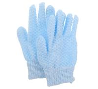 VICASKY 1 Paia guanti da lavaggio guanto per strofinare le guanti scrub per la doccia guanto esfoliante per donna guanti spa guanti di luffa Scrub Glove guanti da bagno nylon Sky-blue