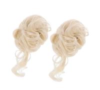 VICASKY 1 paio di estensioni per capelli da donna, disordinate, con ragazze, per matrimonio, per capelli e panini, in fibra chimica ad alta temperatura, colore beige