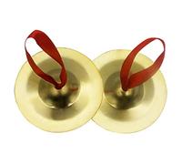 VICASKY 1 Paio piatti da dito rintocchi delle dita in crash mini strumenti piatti per bambini campanelle per le dita mini dita zill percussioni piccoli piatti zille delle dita Golden