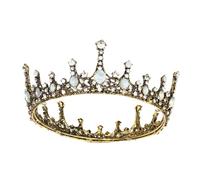 VICASKY 1 Pz. barocca corone per adulti nozze oracolo ballo studentesco corone principesse coroncine principesse nuziale elegante di strass Beige