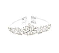VICASKY 1 Pz Crown in lega di diamante di costume della sposa tiara da sposa di tiara Nozze della tiara della sposa diadema nuziale per la sposa strass Argento