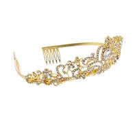 VICASKY 1 Pz Crown in lega di diamante elegante corone di strass e diademi ragazza copricapo da sposa per la sposa fascia per diadema da sposa donna tiara da sposa Bride Tiara D'oro