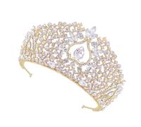 VICASKY 1 Pz Di Strass Accessori Per Da Sposa Copricapo Della Nuziale Diadema Nuziale Di Strass Copricapo Da Sposa Coroncina Sposa Bride Crown Head Bash D'oro Lega