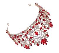 VICASKY 1 Pz diadema nuziale Accessori per la sposa Nozze tiara per donne decorazioni coroncina sposa gioielli per accessori per sposa matrimonio accessorio da sposa rosso