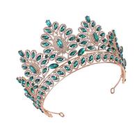 VICASKY 1 Pz diadema nuziale di strass della sposa barocca Nozze matrimonio per la sposa ospite coroncina sposa accessori per da sposa fascia da sposa Verde