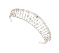 VICASKY 1 Pz Vestito di piastrelle a principessa Chiesa del banchetto Copricapo di perle decorazioni matrimonio adornare tiara damigella d'onore fascia di moda strass Argento