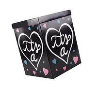 VICASKY 1 Scatola Genere Rivelando Il Cartone Palloncino Ragazza Numero Suo Rivelare Il Genere Svelare Ragazzo Primo Palloncino Di Compleanno Scatoline Trasparenti Black Carta